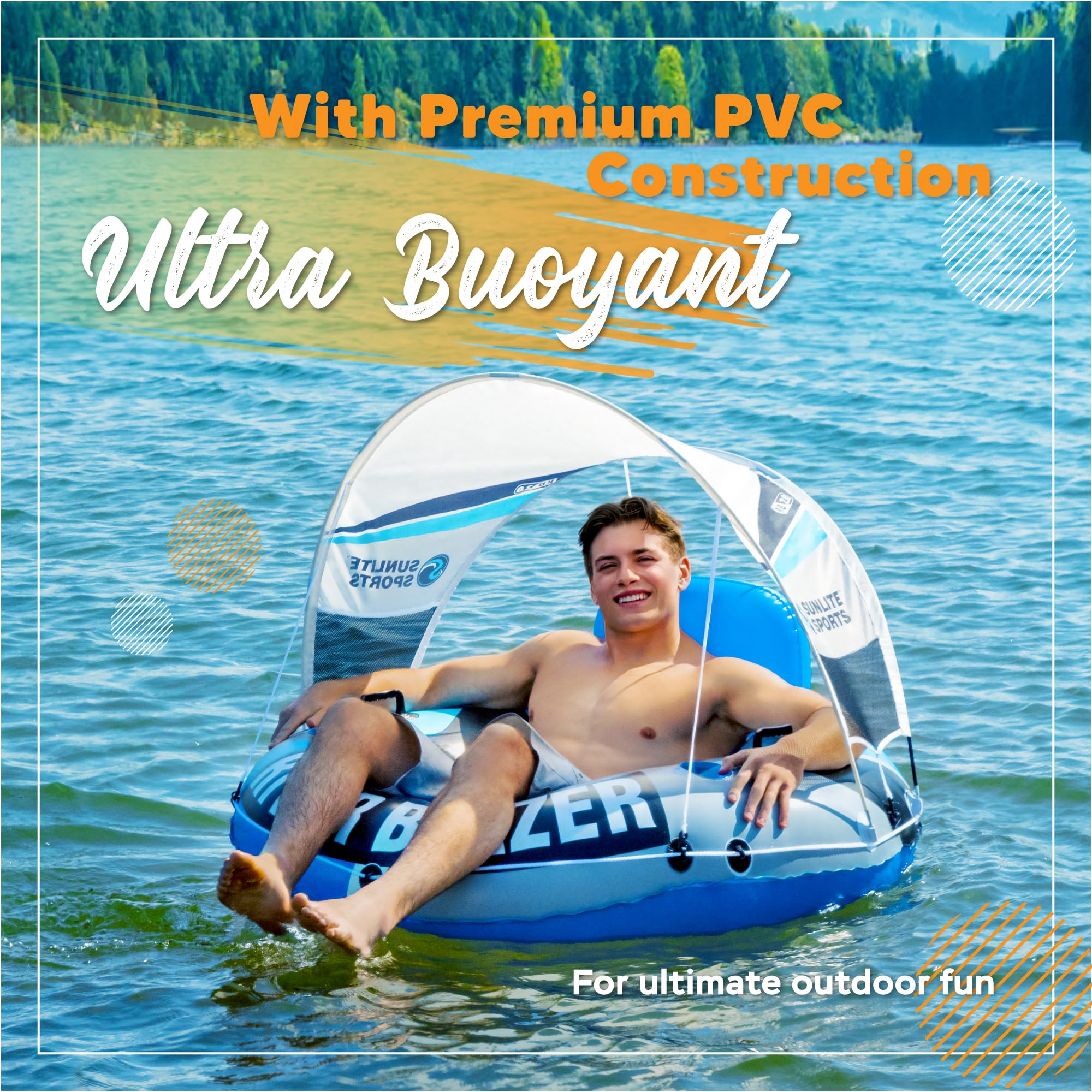 Sunlite Sports River Blazer built-in drink holder keeps beverages close.
