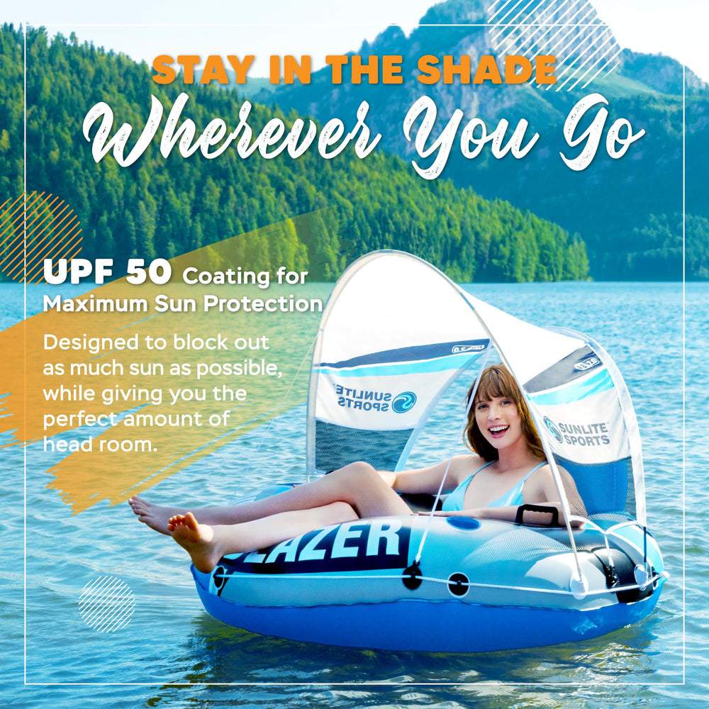 Sunlite Sports River Blazer lounge area shows spacious 53-inch comfort.