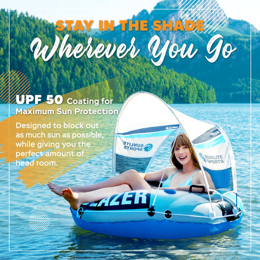 Sunlite Sports River Blazer lounge area shows spacious 53-inch comfort.