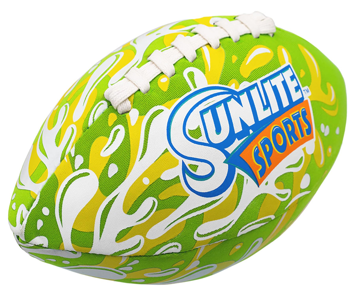 Sunlite Sports waterproof football with inflation pump for easy setup and transport