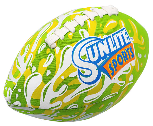 Sunlite Sports waterproof football with inflation pump for easy setup and transport