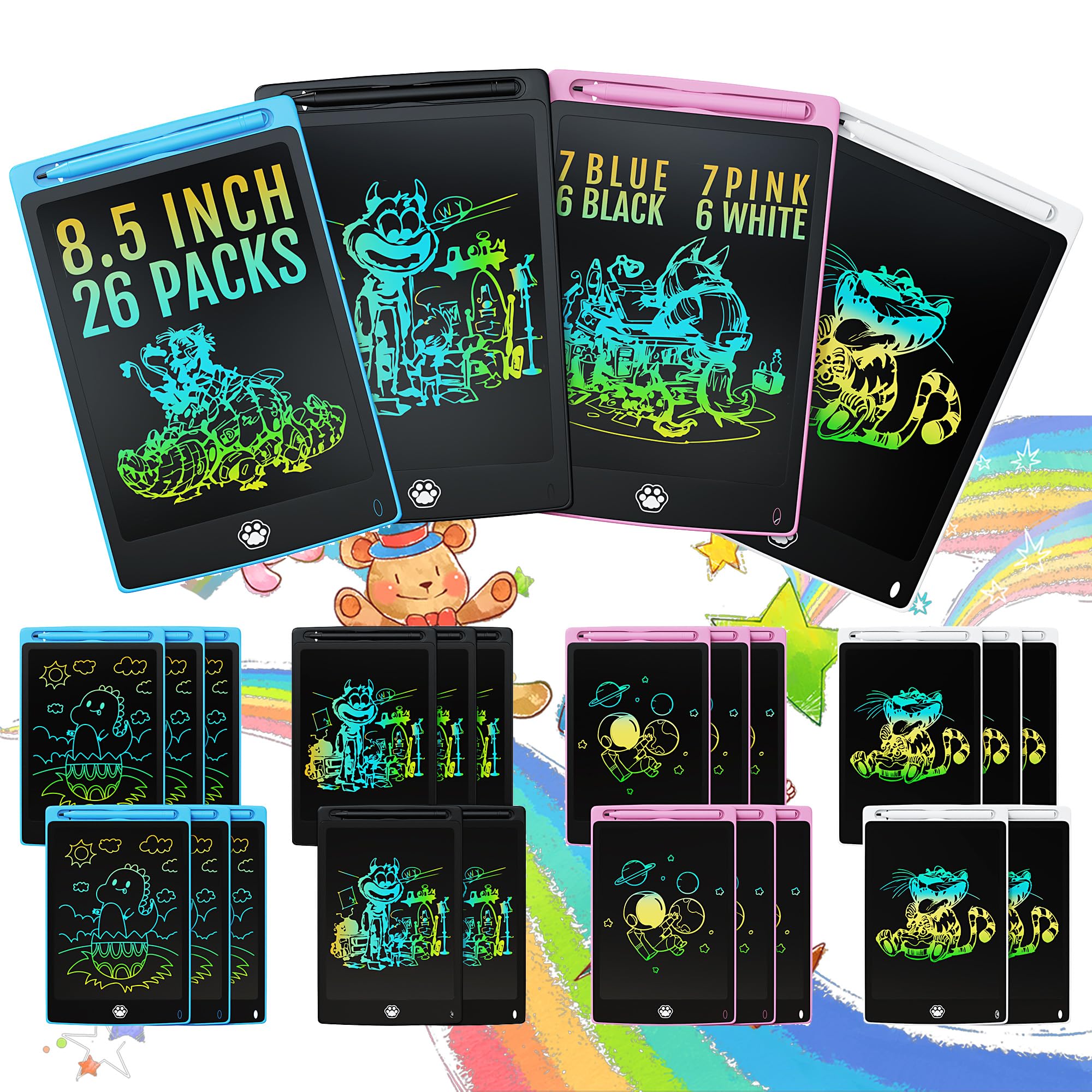 Sunlu 26-pack LCD Writing Tablet front view, portable drawing board for kids