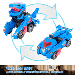 Sunnhan blue transformer dinosaur car, transforming action inspires storytelling.