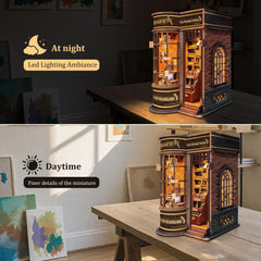 SUNNINO Book Nook Kit with LED lighting creating a warm, inviting glow.