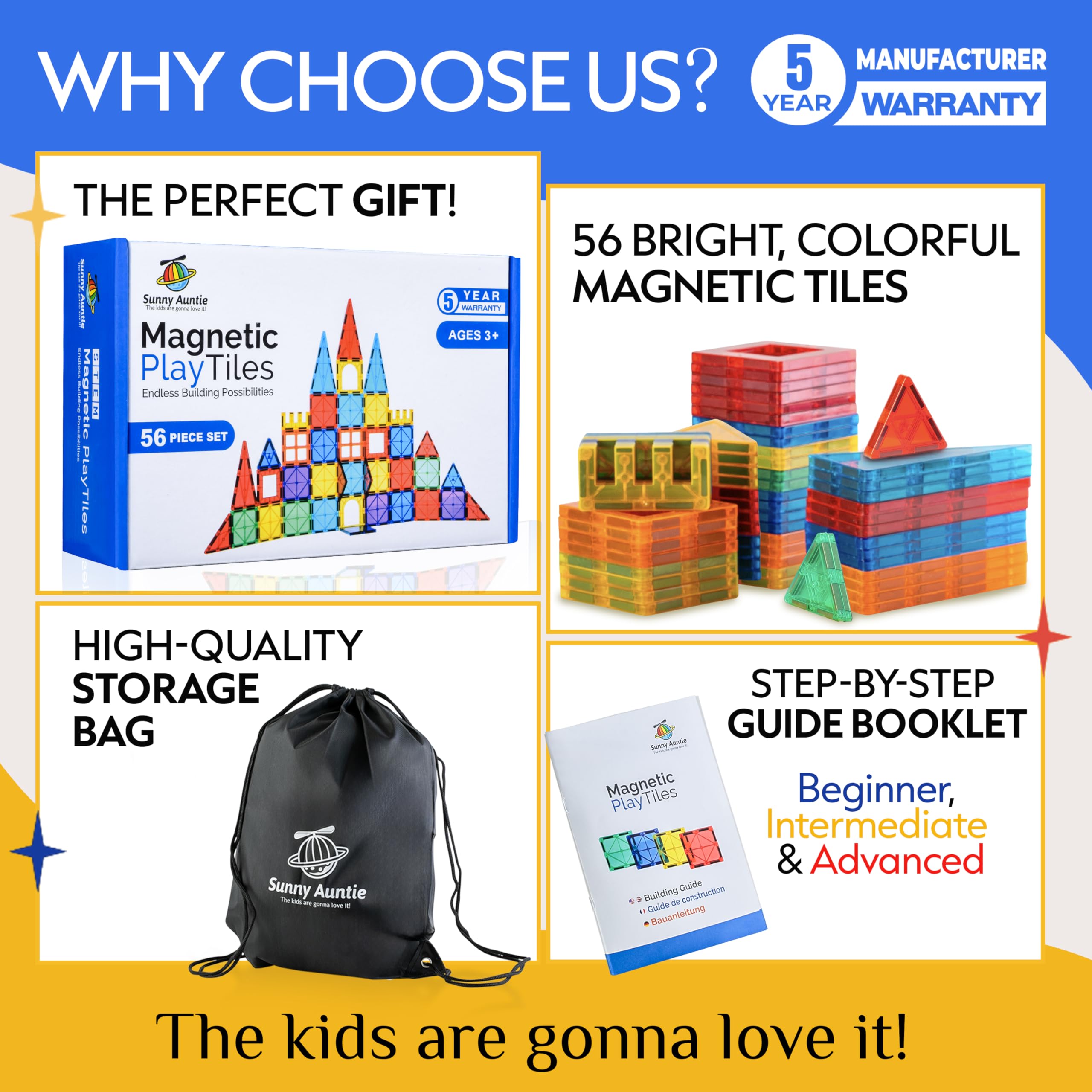 Sunny Auntie tiles form a colorful house model for imaginative play.