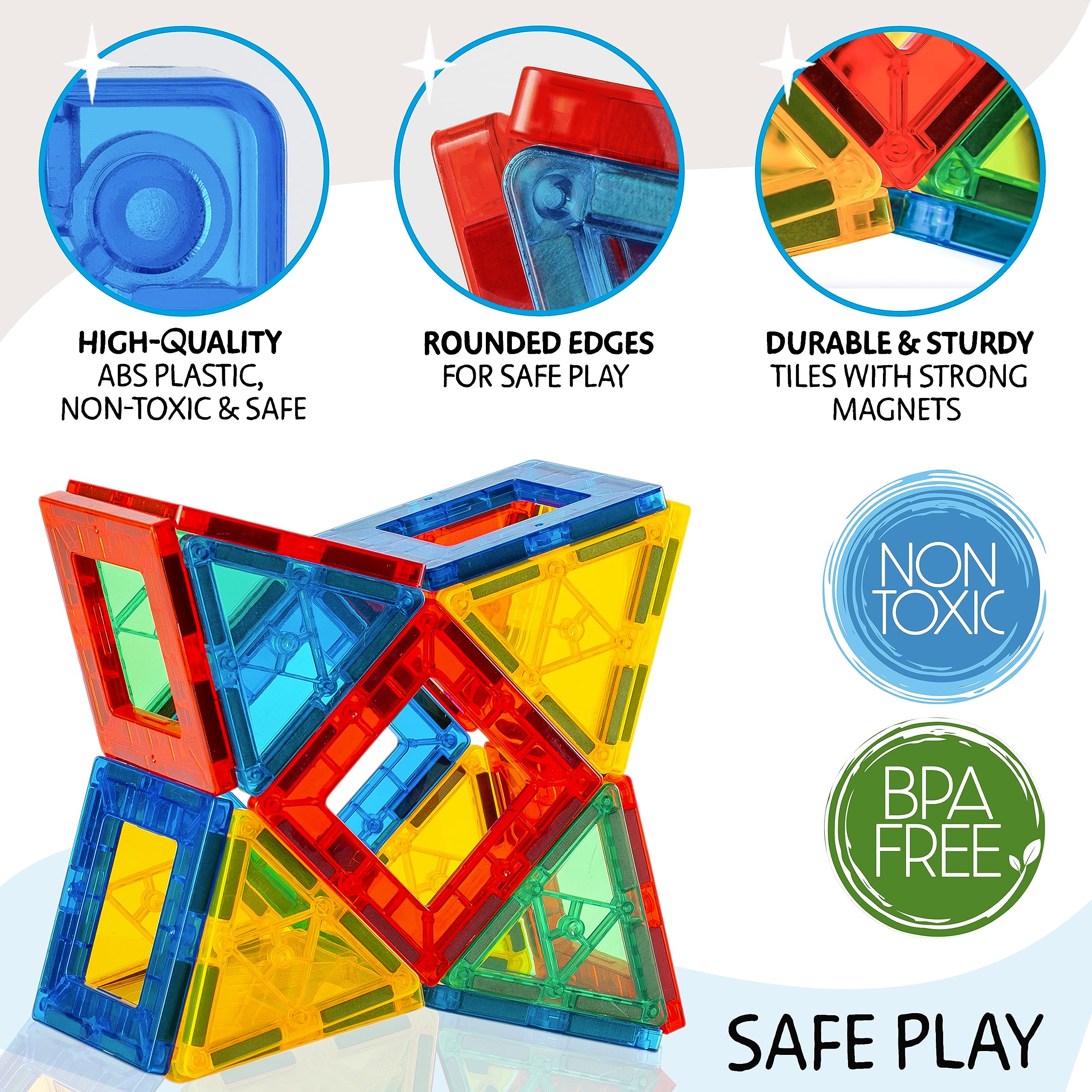 Sunny Auntie magnetic tiles XL bright colors spark visual creativity