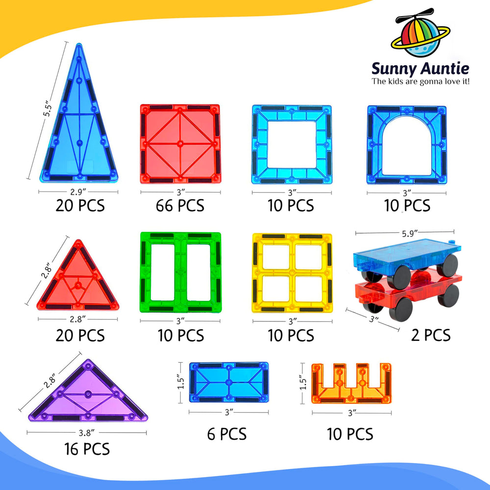 Sunny Auntie magnetic tiles XL rounded edges enhance small-hand safety