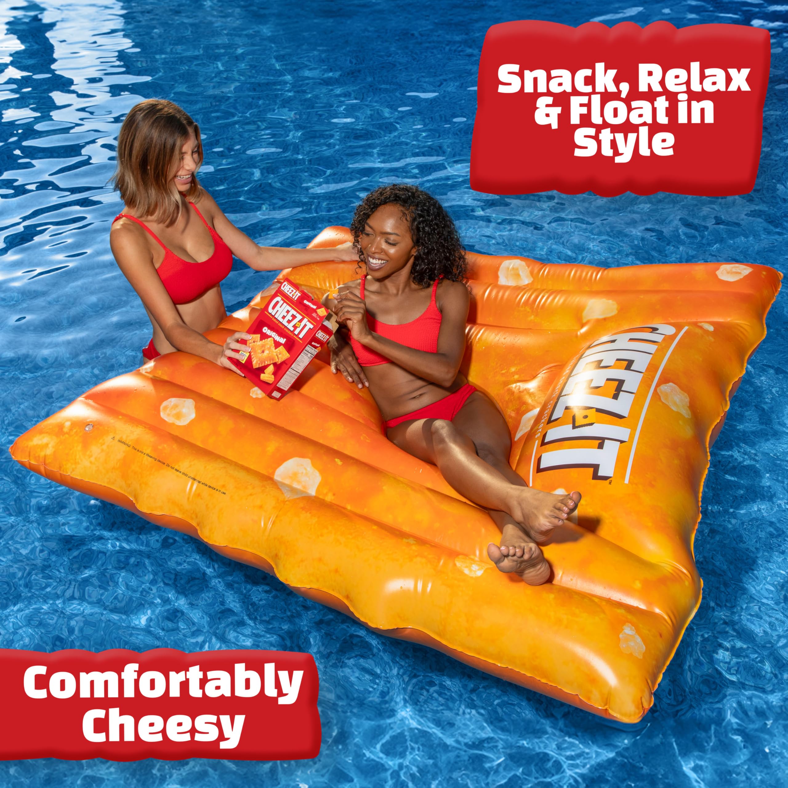 Sunny Days Cheez-It pool float suitable for party photo ops