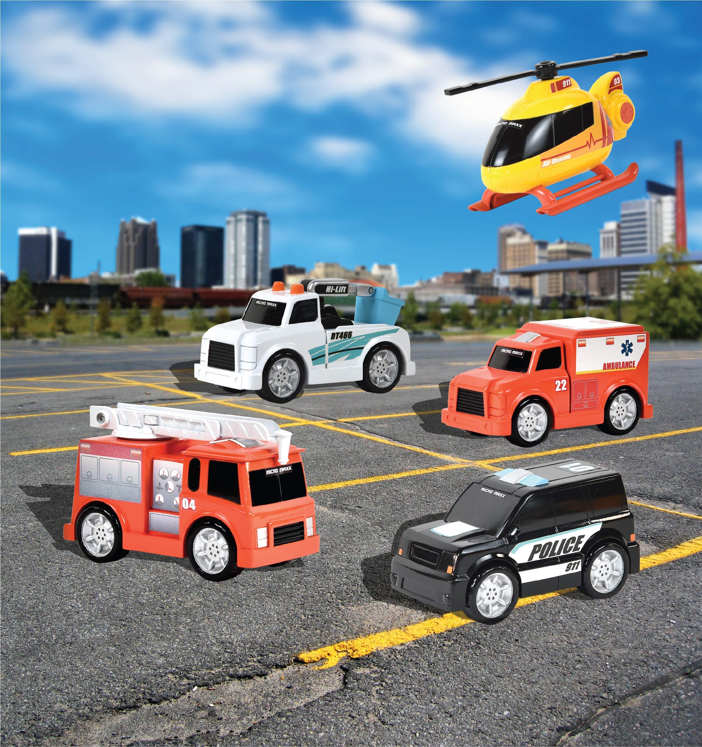Sunny Days Entertainment micro mini city ambulance with durable styling for kid-friendly play.