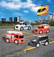 Sunny Days Entertainment micro mini city ambulance with durable styling for kid-friendly play.