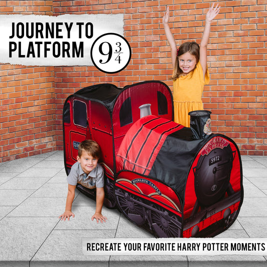 Sunny Days Entertainment Hogwarts Express pop up tent two entrances for easy access play.