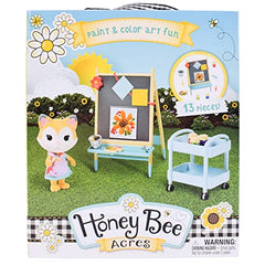 Sunny Days Entertainment Honey Bee Acres rolling art cart keeps supplies organized for pretend studio.