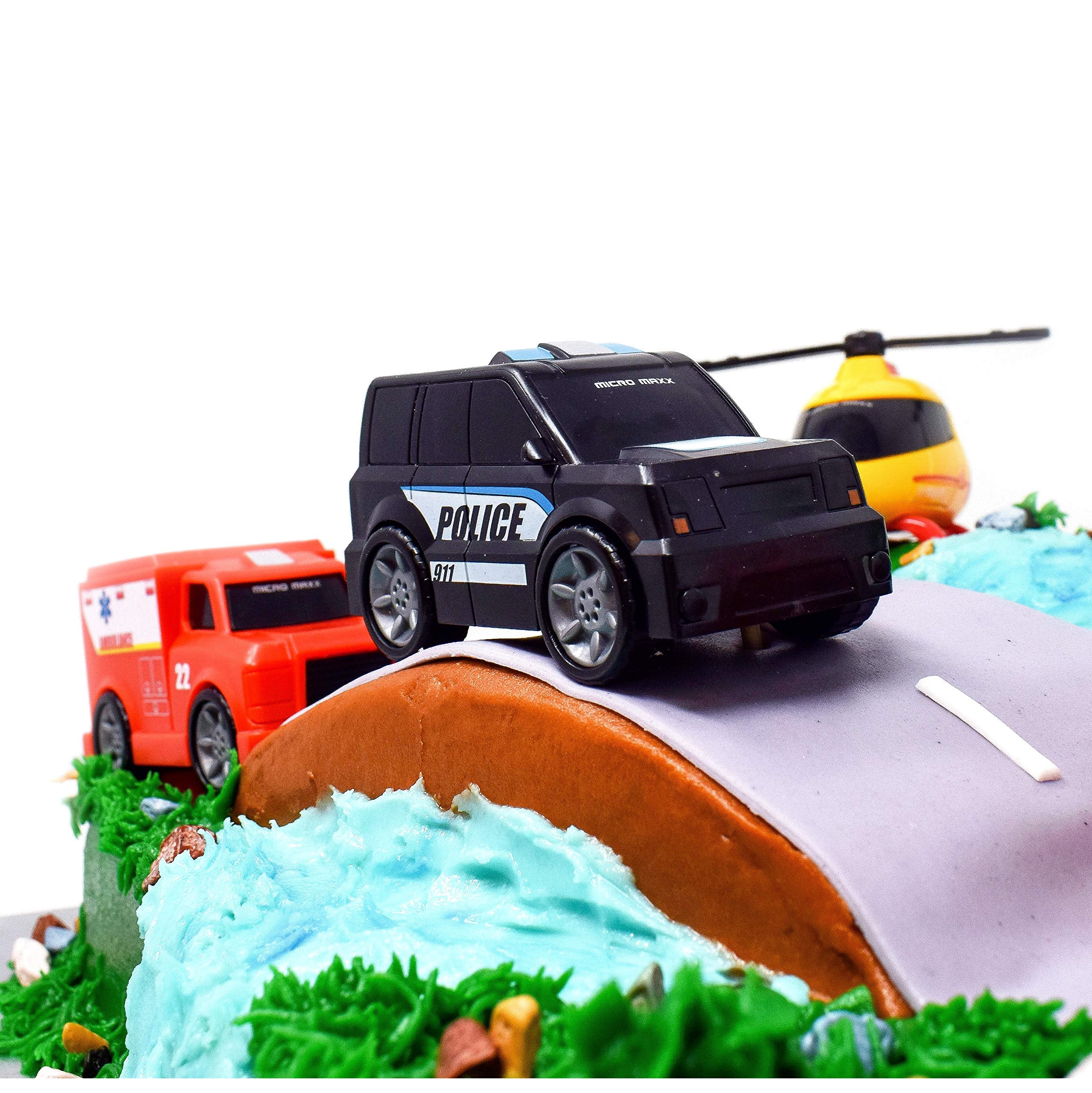 Sunny Days Entertainment micro mini city vehicles closeup showing wheels and details.