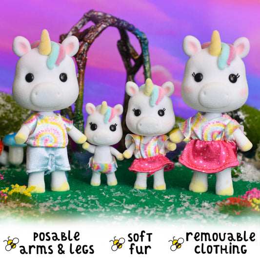 Sunny Days Entertainment Daydreamers unicorn family daughter Willa wearing removable outfit for fashion play