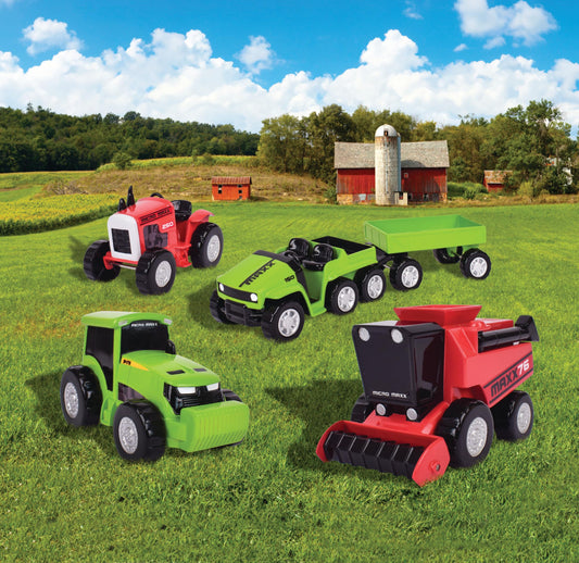 Sunny Days Maxx Action 6x6 tractor with rolling wheels boosts active, imaginative play.