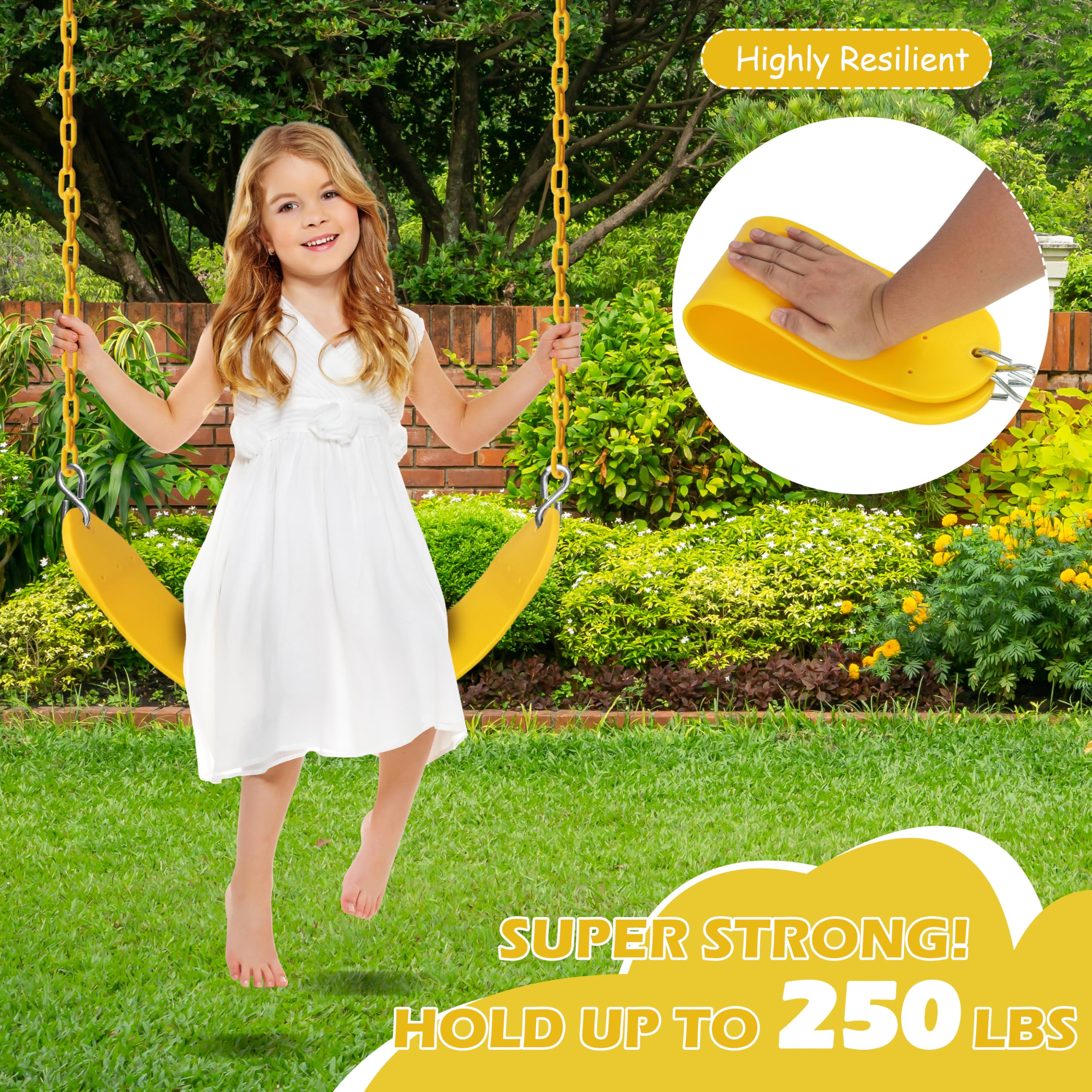 Sunnyglade EVA soft swing seat delivers comfortable, deformation-resistant seating.