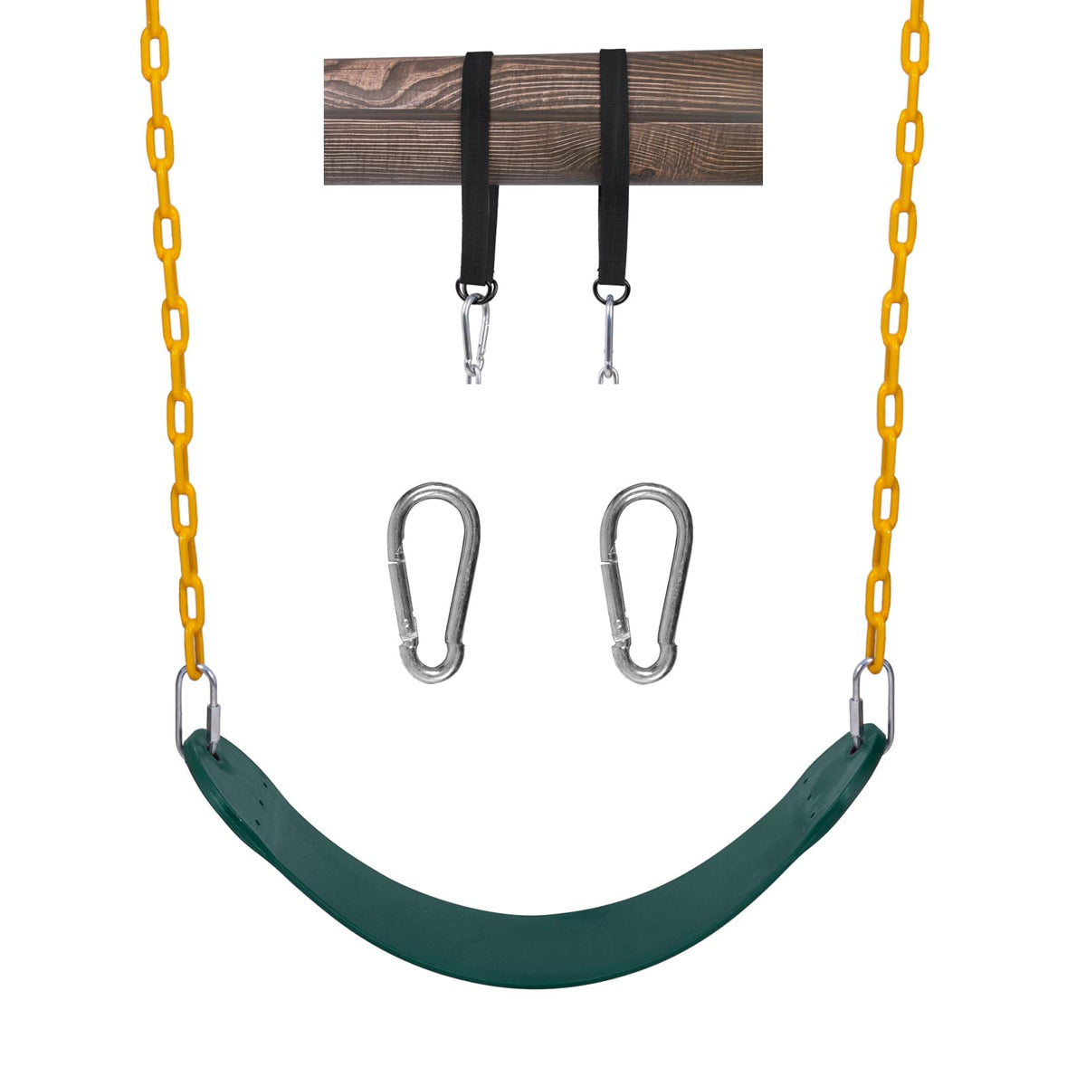 Sunnyglade heavy-duty swing seat in green for backyard fun