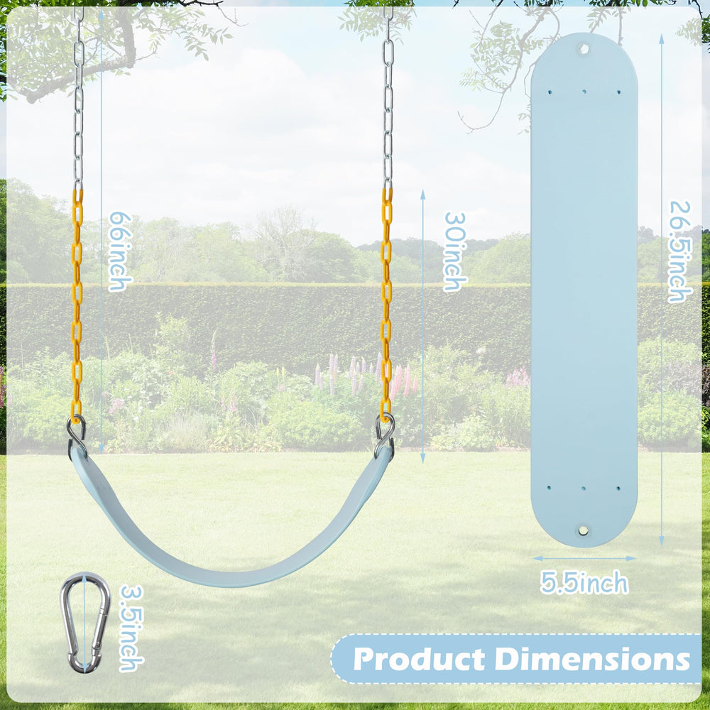 Sunnyglade U-shaped swing board measures 26.5x5.5 inches for stability.