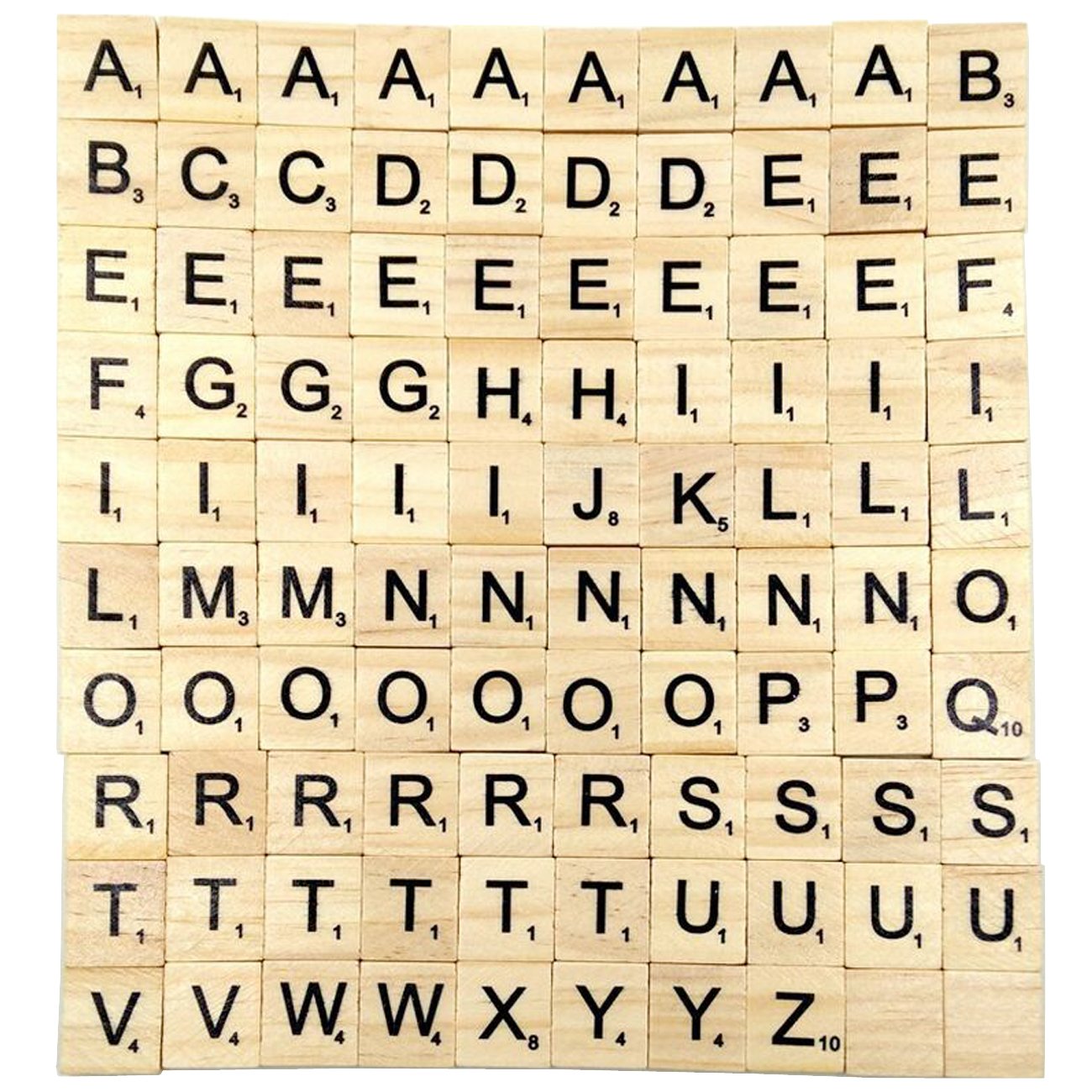 Sunnyglade wood letter tiles for education and spelling games for kids.