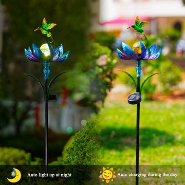 Sunnylight waterproof solar panel blue wind spinner keeps glow in rain