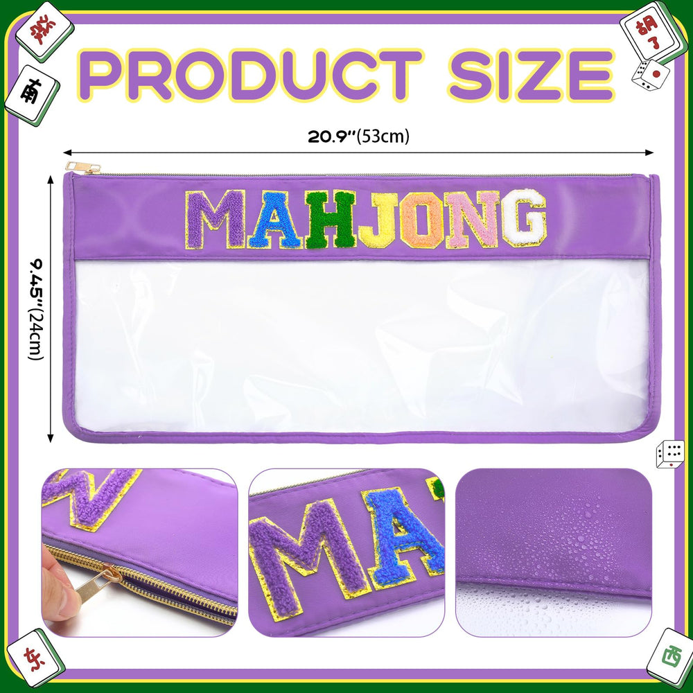 Sunnymove American Mahjong Bag with embroidered letters for stylish tile display
