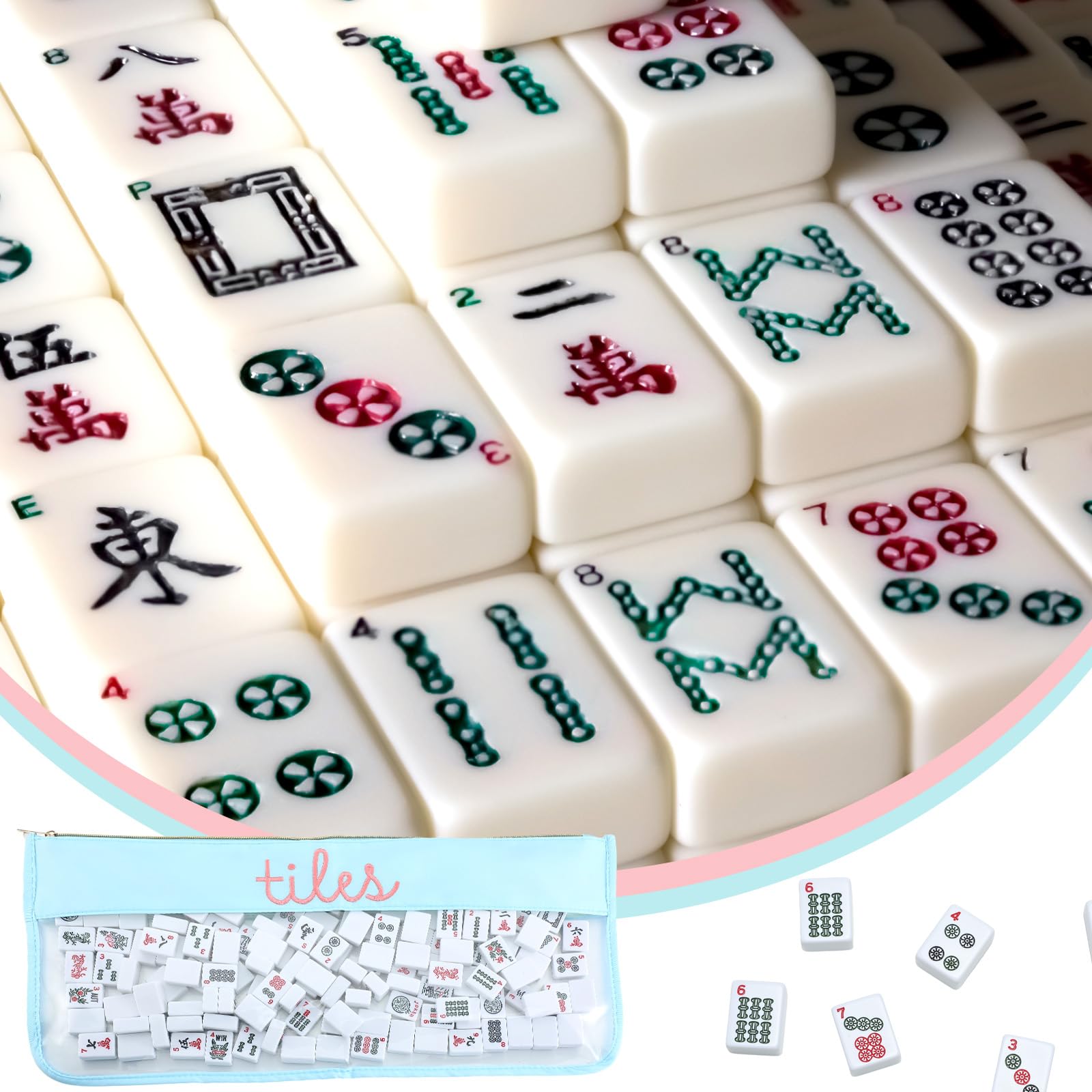 Sunnymove Mahjong bag in blue ready for travel and organized storage