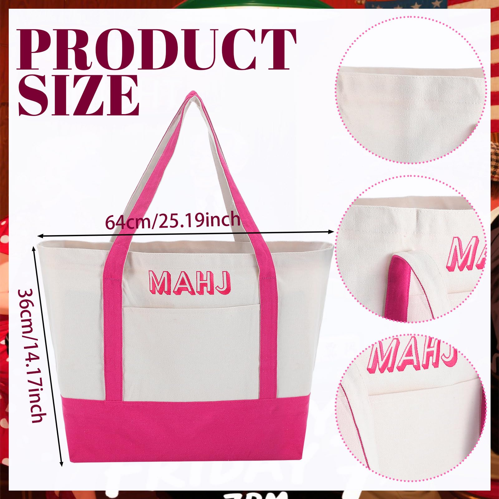 Sunnymove mahjong bag with accessory-pocket zipper keeps wind indicators and dice securely organized.