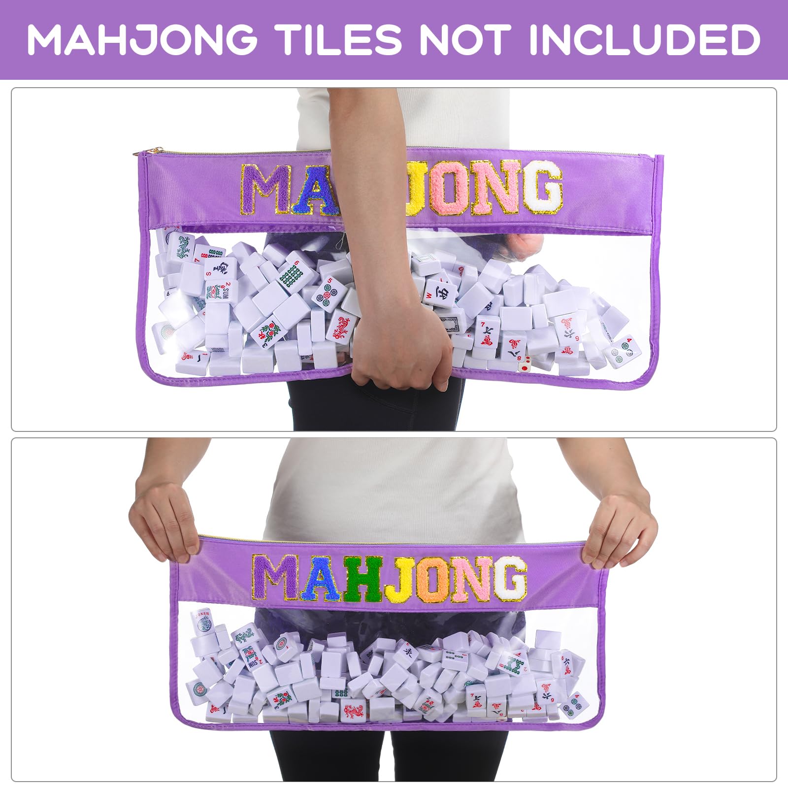 Sunnymove Mahjong bag features a clear PVC design to show tiles