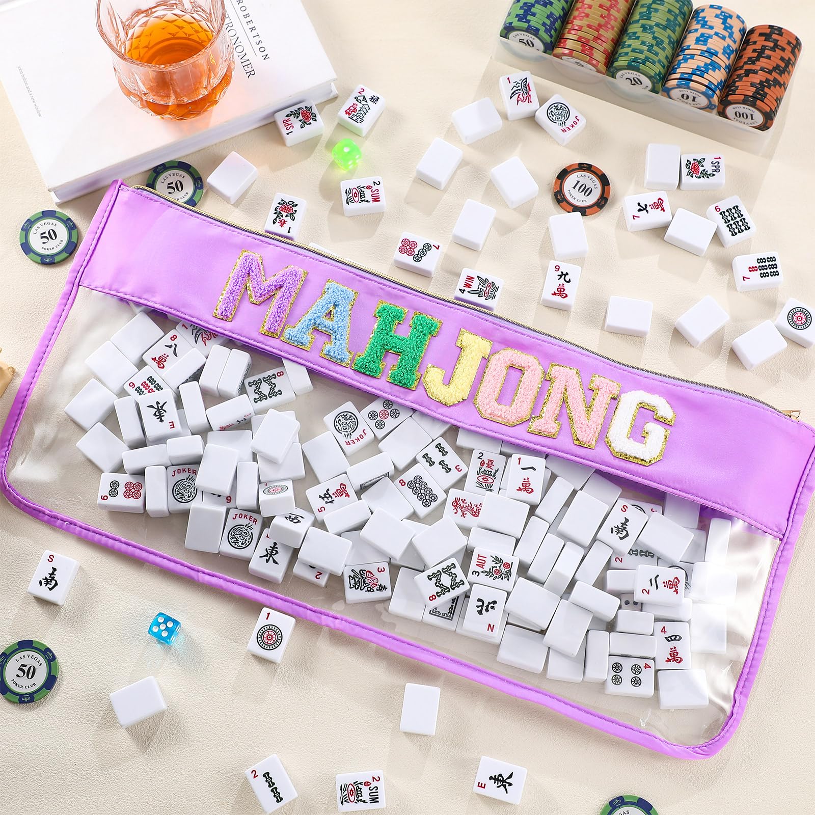 Sunnymove purple Mahjong bag provides dustproof and waterproof protection