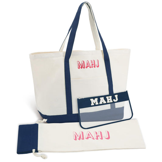 Sunnymove mahjong bag large tile compartment keeps tiles organized on the go