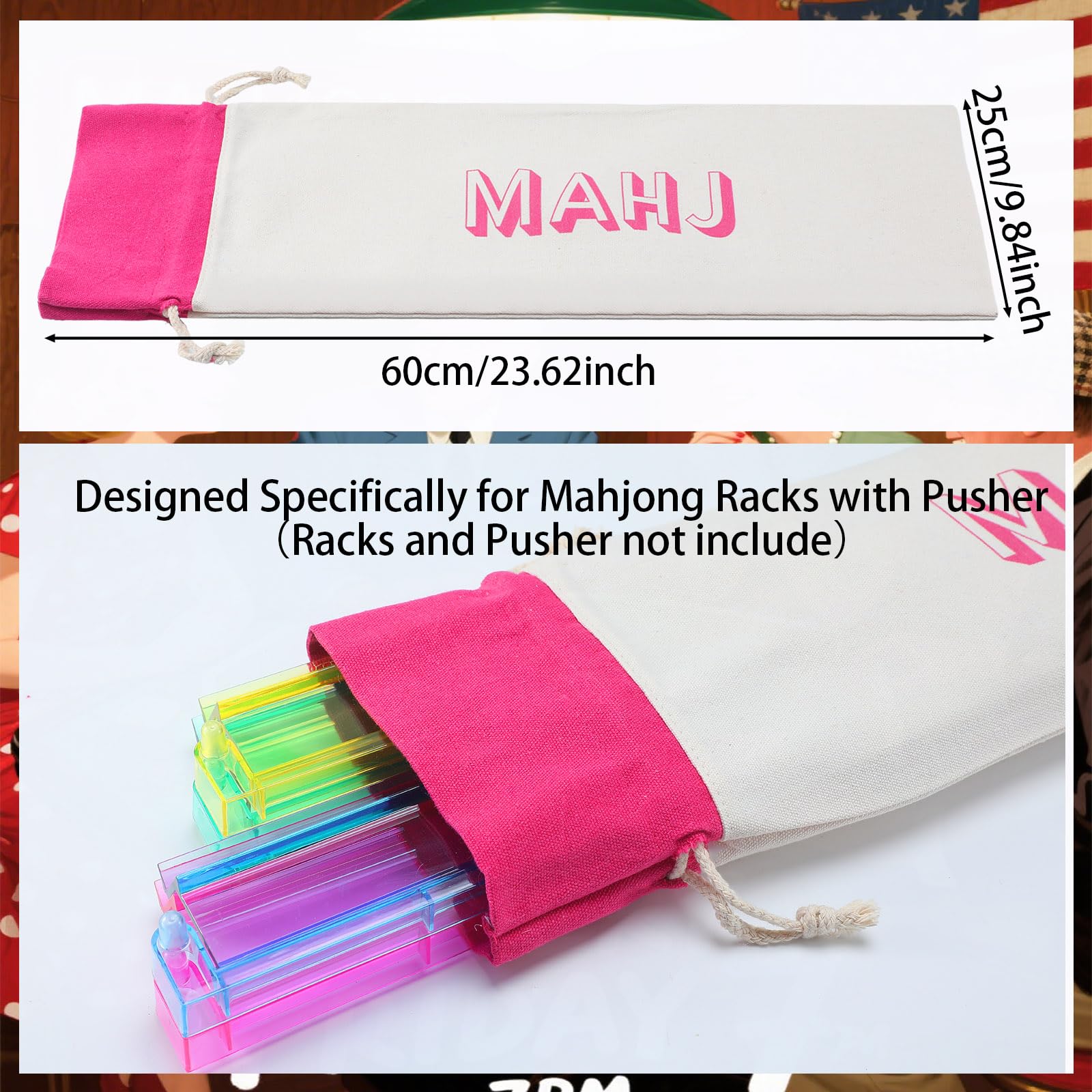 Sunnymove mahjong rack bag protective canvas preserves American racks from wear during transport.