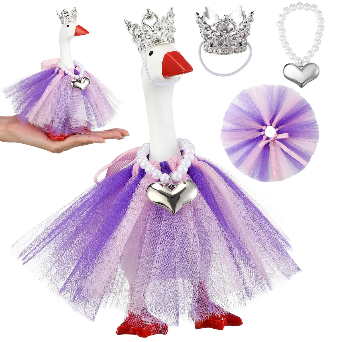 Sunnymove mini desk goose tiara crown adds sparkle to desk decor