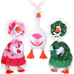 Sunnymove valentines desk goose outfit showcasing a heart theme for festive decor.