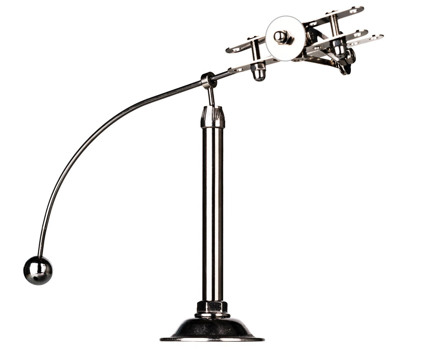 Sunnytech Steel Balance Plane top view highlights a sleek, modern desk centerpiece.