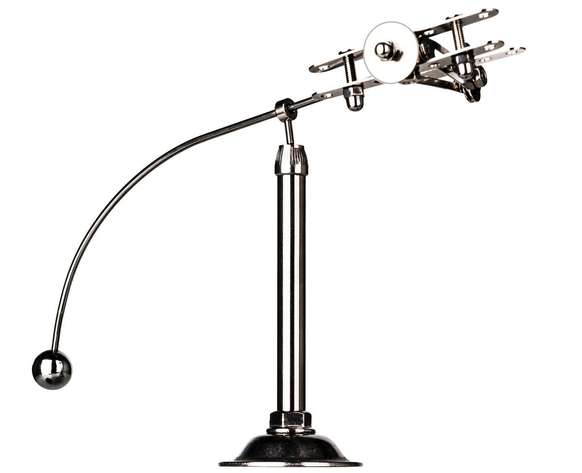 Sunnytech Steel Balance Plane top view highlights a sleek, modern desk centerpiece.