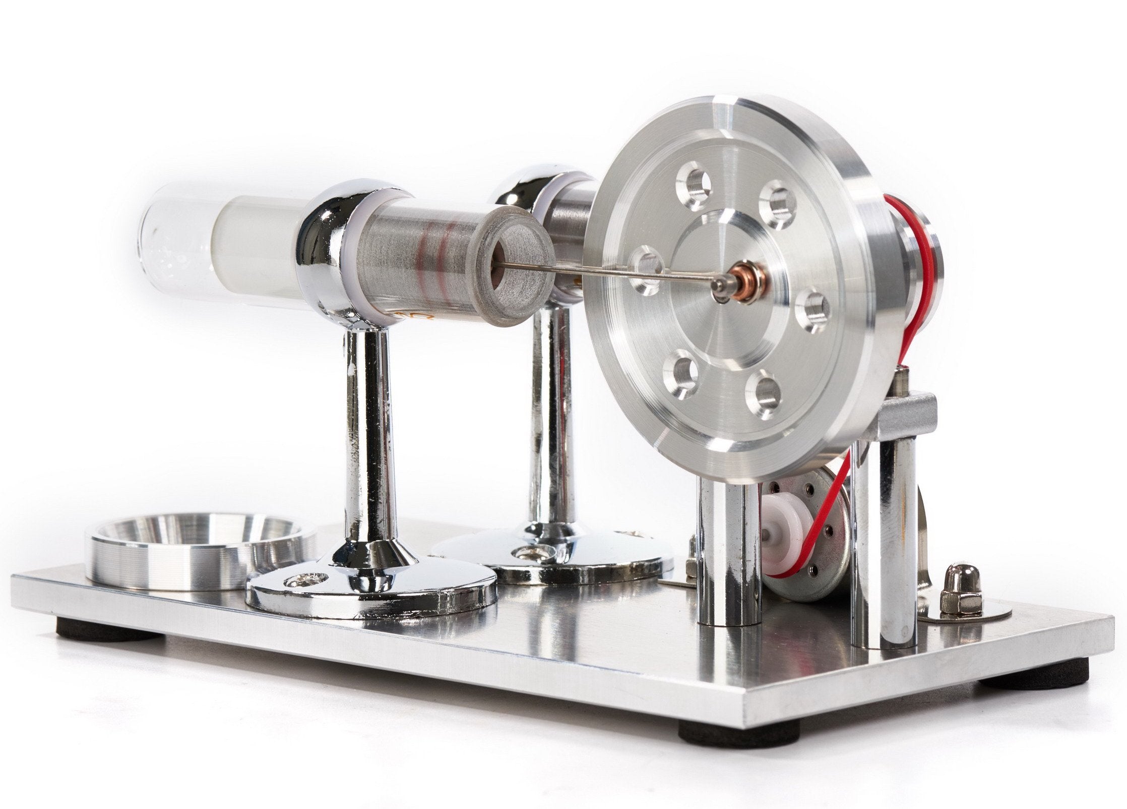 Sunnytech heating cylinder with glass provides visible heat-to-motion in action.