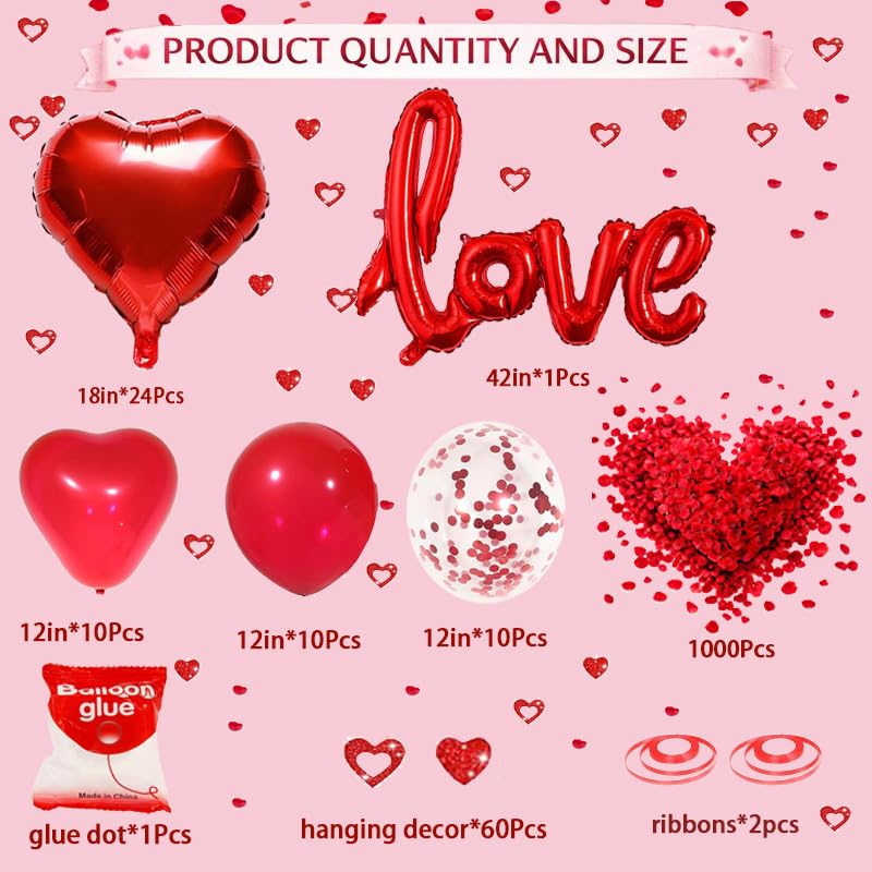 SUNPROUND 18in red heart foil balloons as focal points for proposals and weddings