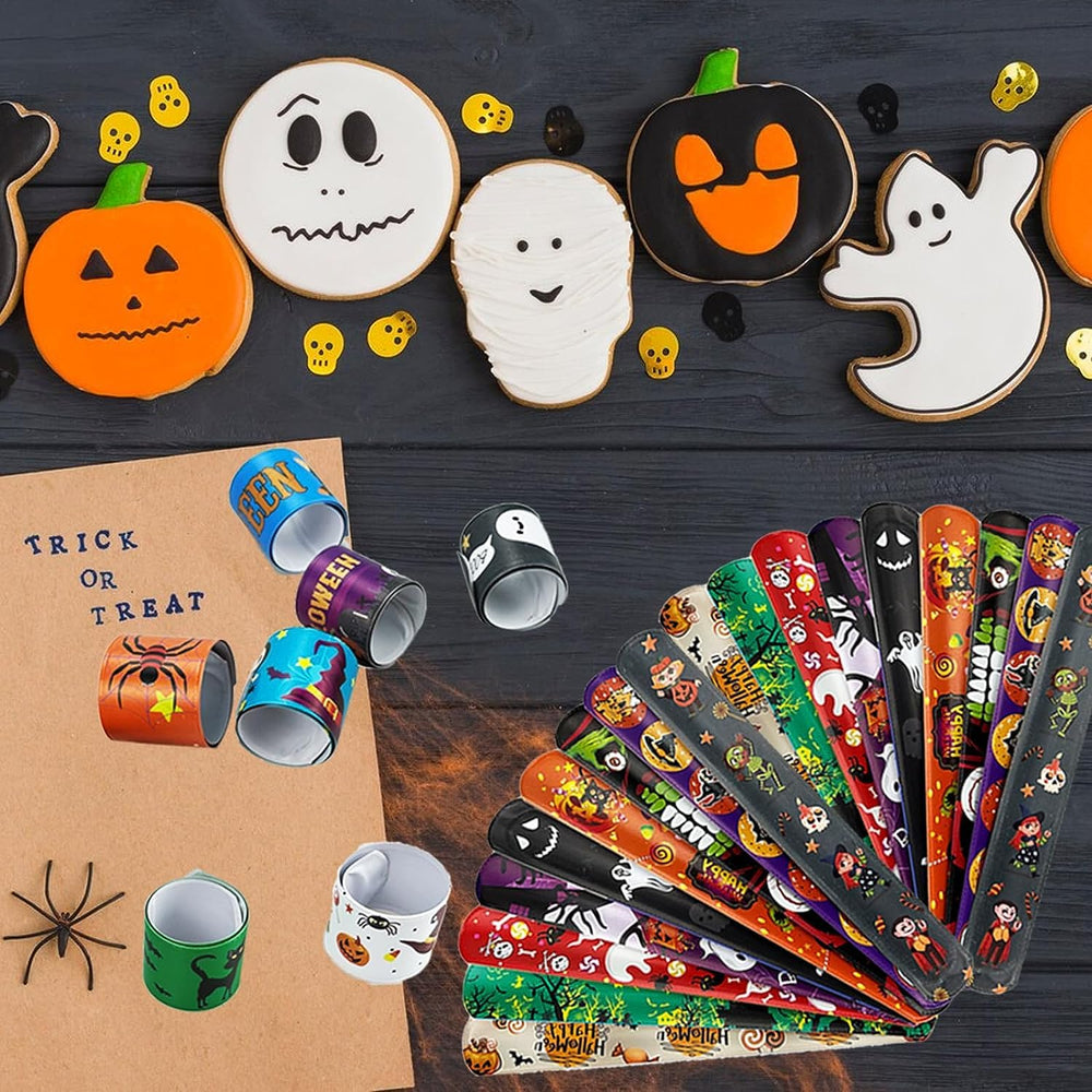 SUNPROUND Halloween slap bracelets bulk pack for events.