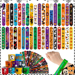 SUNPROUND Halloween slap bracelets variety pack for kids' trick-or-treat fun.