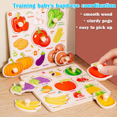 SUNPROUND fruit peg puzzle enhances attention with bright colors