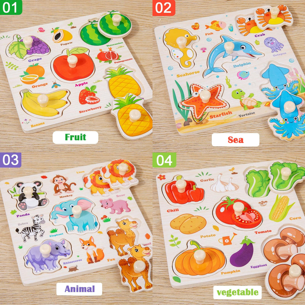 SUNPROUND sea animals peg puzzle encourages sequencing and play-based learning