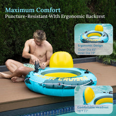 Sunrio river tubes with a 45-inch diameter offering spacious lounging space.