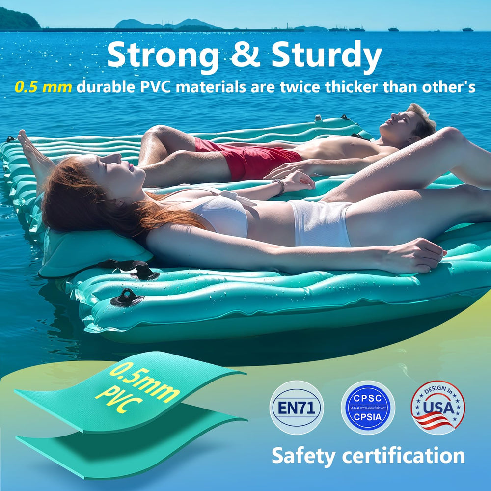 Sunrio detachable air pillows offer customizable comfort and buoyant support.