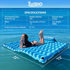 Sunrio patented safety air plug for safe deflation and storage.