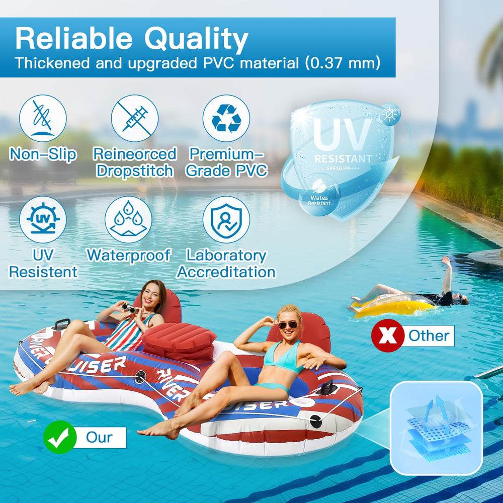 Sunrio UV resistant BPA-free fabric resists sun and splash exposure for longer use.