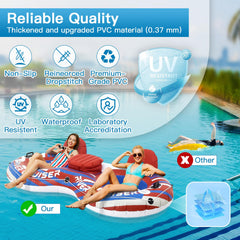 Sunrio UV resistant BPA-free fabric resists sun and splash exposure for longer use.
