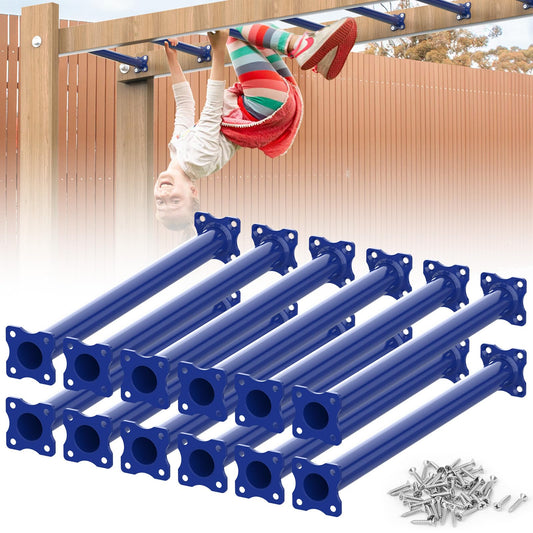 SUNSHINE FARMRE 16.5-inch monkey bars kit in dark blue for backyard play, 12 pieces