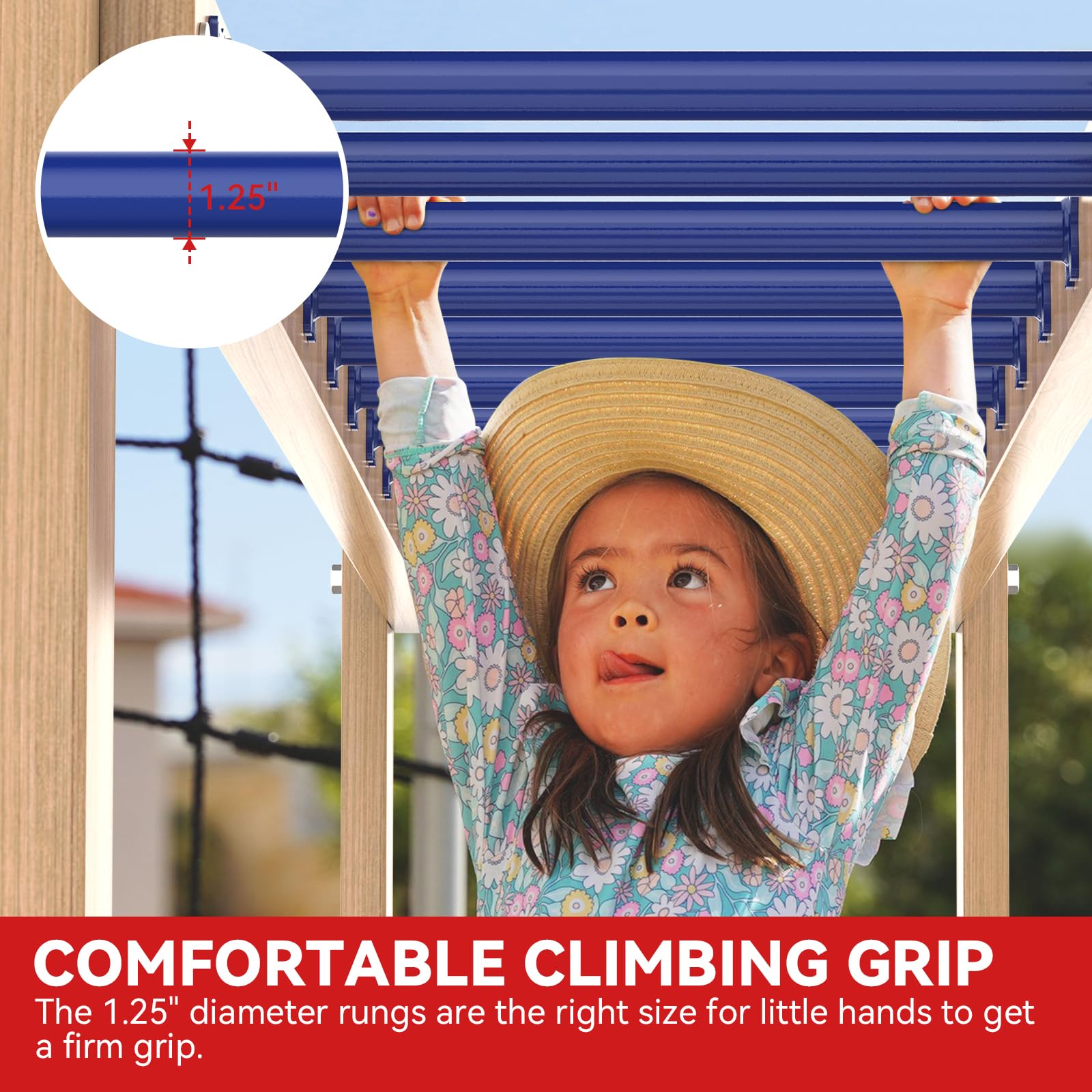 SUNSHINE FARMRE 16.5-inch rungs with 1.25-inch diameter for comfortable grip