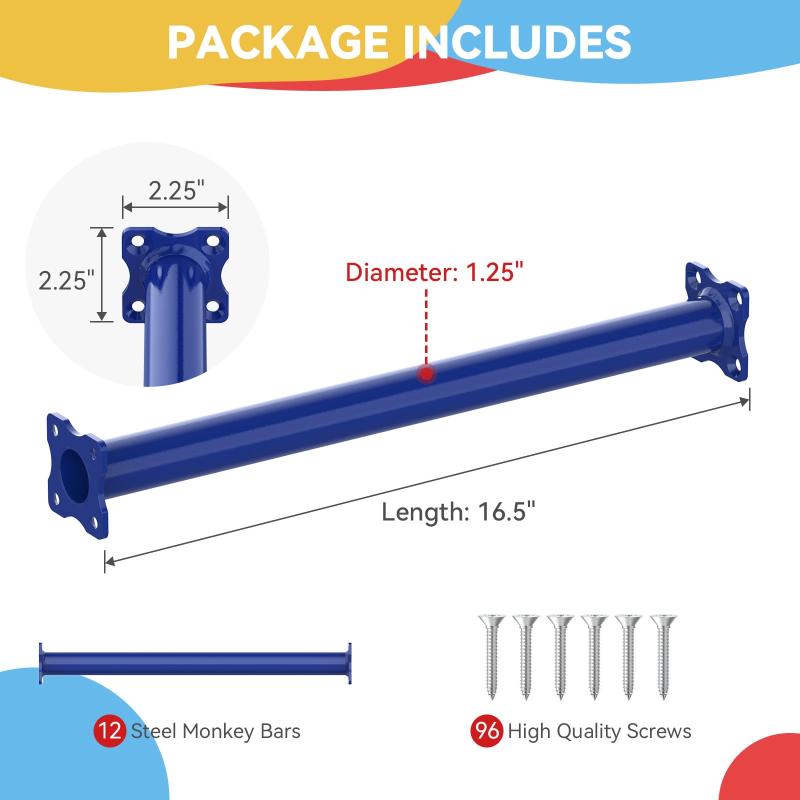 SUNSHINE FARMRE monkey bars rungs with 12-piece steel screws for DIY setup