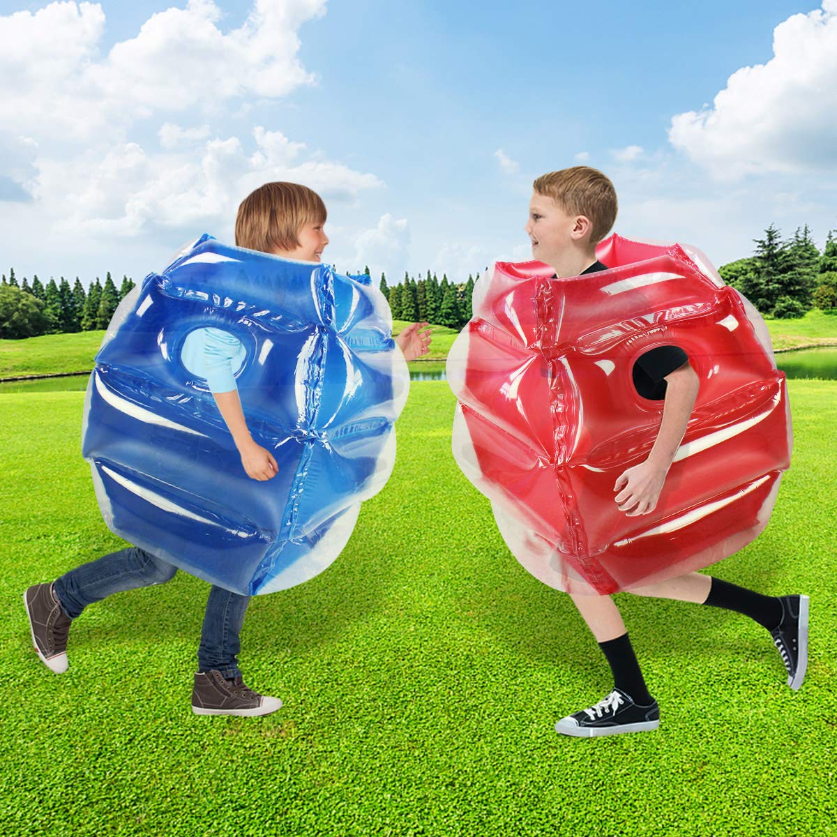 SUNSHINEMALL Sumo Balls 26inch blue side view sturdy PVC construction